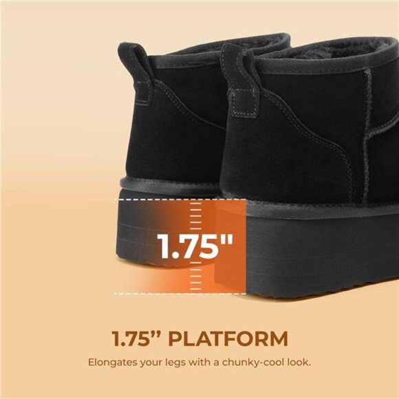 Mini Boots for Women Suede Genuine Leather, Classic Winter Ankle Snow Boots - Picture 5 of 7